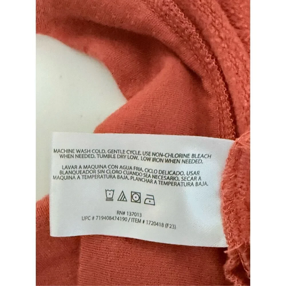 Orvis V-Neck Dropped Shoulder Sweater‎ Womens L Burnt Orange Cottagecore